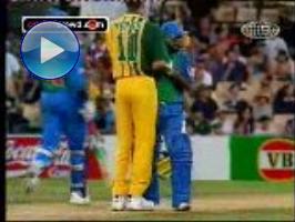 An action packed clip which has the biggest onfield badboy incidents from all time  from the Ambrose vs Waugh nose to nose encounter 3rd Test 1995 through the infamous Lillee kick on Miandad 1st Test 1981 the Healy sendoff from home town boy Desmond Haynes 3rd Test 1991 Mcgrath calling Jayasuriya a "black monkey" 1996 to the Gambhir elbow into Watson's ribs 3rd Test 2008. All the classic sledges and dramas packed into a few minutes including some rarely seen footage of incidents. Dec 2009.  