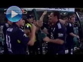 Chris Woakes was the hero on his England debut as Paul Collingwood's side produced a record eighth win in a row. Woakes hit the winning single off the last ball, finishing unbeaten on 19. All-rounder Shane Watson cut a swathe taking 4 for 15 to bowl the Aussies right back into the match until the last ball win. Earlier, Watson hit 59 from 31 balls as they made 157-4 batting first.1st T20 (Adelaide), Jan 2011