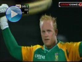 Richard Levi hit the fastest Twenty20 international century as the Proteas beat New Zealand by eight wickets. Levi reached three figures off just 45 balls, which included a record 13 sixes. The 24-year-old opener made an unbeaten 117 from 67 balls.Martin Guptill top scored with 47, just missing out on his seventh successive international half century, as the New Zealanders set a target of 174.2nd T20 (Hamilton), Feb 2012